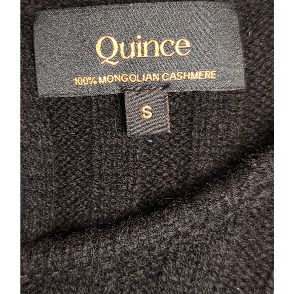 Quince Mongolian Cashmere Black Dress Womens Small Wide Rib Midi Stretch Scoop - Picture 10 of 13
